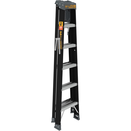 Step Ladder with Paint Tray, 6', Fibreglass, 250 lbs. Capacity, Type 1 Auto-Cam