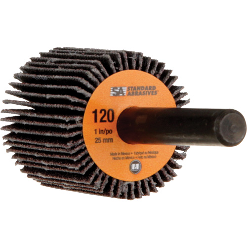 Standard Abrasives Flap Wheel, Aluminum Oxide, 120 Grit, 1" x 1" x 1/4" Auto-Cam