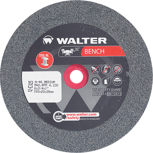Bench Grinding Wheels, 6" x 3/4", 1" Arbor, 1 Auto-Cam