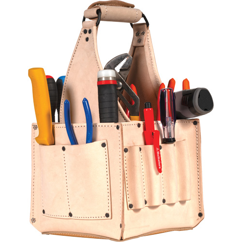 Electrical & Maintenance Tool Pouches, Leather, 17 Pockets, Beige Auto-Cam