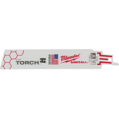 The Torch Sawzall&reg; Blades, Bi-Metal, 14 TPI, 6" L x 1" W Auto-Cam