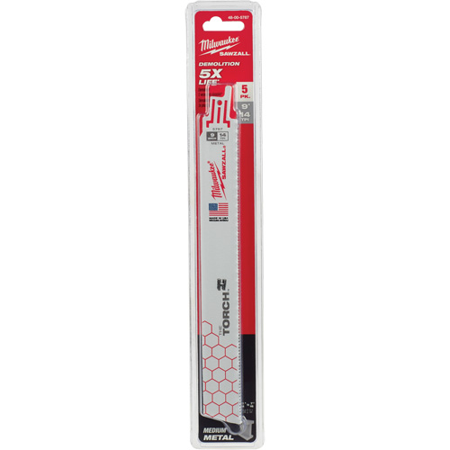 The Torch Sawzall&reg; Blades, Bi-Metal, 14 TPI, 9" L x 1" W Auto-Cam