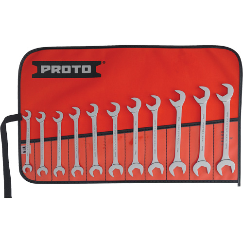 11-Piece Angled Open-End Wrench Set, Polished Auto-Cam