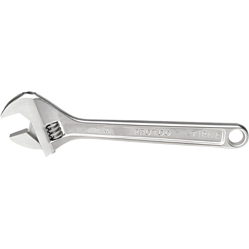 Adjustable Wrench, 12-1/8" L, 1-19/32" Max Width, Chrome Auto-Cam