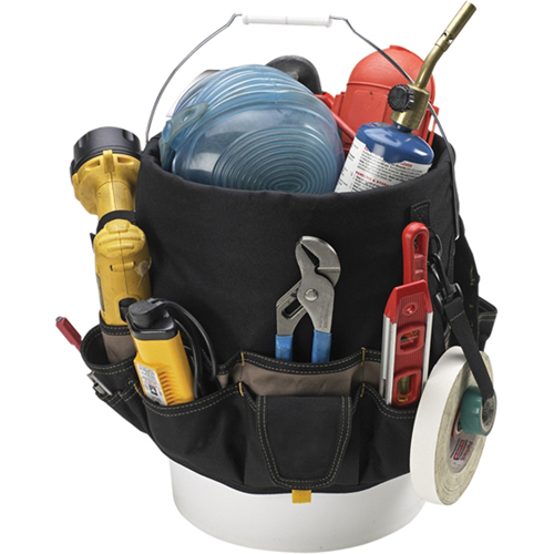 48-Pocket Bucket Buddy, 6" L x 11" W x 12" H, Polyester, Black Auto-Cam