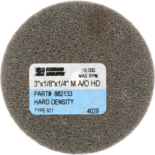 Disque unitaris&eacute; Standard Abrasives, 3" x 1/4", Arbre de 1/4", Grain de Fin, Oxyde d'aluminium Auto-Cam