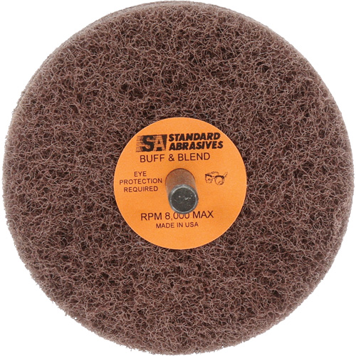 Standard Abrasives Buff & Blend Wheel, 3" Dia. x 2" W, 1/4" Arbor, Aluminum Oxide Auto-Cam