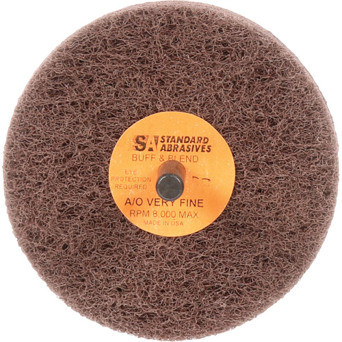Meule Buff & Blend Standard Abrasives, 3" dia. x 3" la, Arbre 1/4", Oxyde d'aluminium Auto-Cam