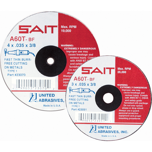 Meule &agrave; tronçonner, 7" x 0,045", Arbre de 7/8", Type 27, Oxyde d'aluminium/C&eacute;ramique, 8500 Tr/min Auto-Cam