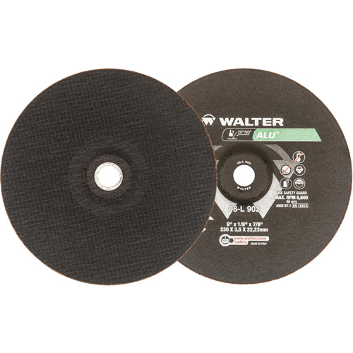 Depressed Centre Grinding Wheels - Aluminium Type 27, 9" x 1/8", 7/8" Arbor, Type 27 Auto-Cam