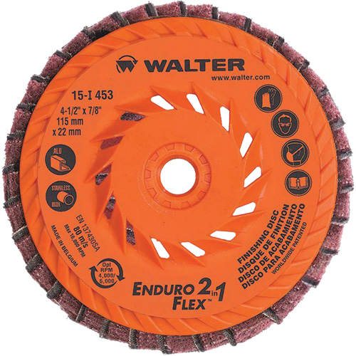 Enduro-Flex 2-in-1 Flap Disc, 4-1/2" x 5/8"-11, 80 Grit, Ceramic Auto-Cam