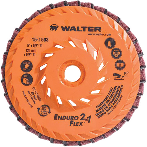 Enduro-Flex 2-in-1 Flap Disc, 5" x 5/8"-11, 80 Grit, Ceramic Auto-Cam