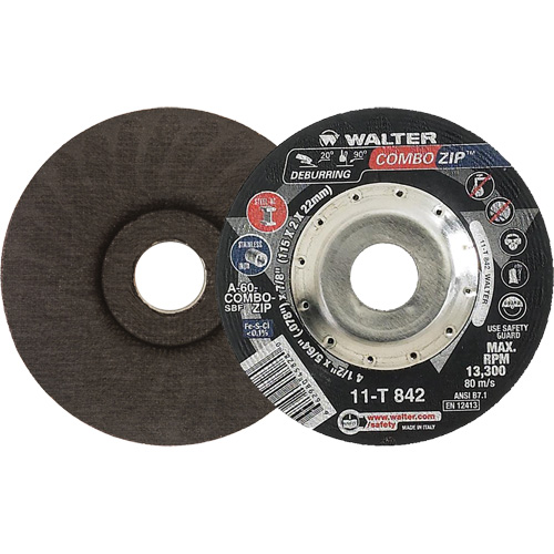 Right Angle Grinder Reinforced Cut-Off Wheels - Combo Zip, 4-1/2" x 5/64", 7/8" Arbor, Type 27 Auto-Cam
