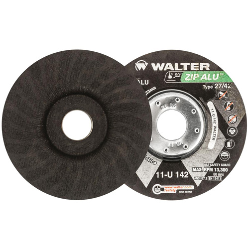 Meule &agrave; tronçonner Zip Alu, 4-1/2" x 3/64", Arbre de 7/8", Type 27, Oxyde d'aluminium, 13 300 Tr/min Auto-Cam