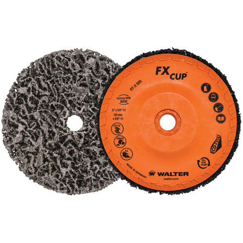 FX Cleaning Cup Disc, 5" Dia., Aluminum Oxide Auto-Cam