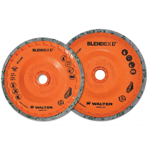 Blendex U Finishing Cup Disc, 4-1/2" Dia., Fine Grit, Silicon Carbide Auto-Cam