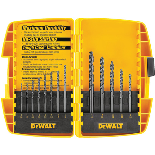 Black & Gold Drill Bit Set, 13 Pieces, High Speed Steel Auto-Cam