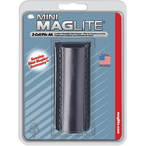 &eacute;tui de ceinture en cuir pour lampe de poche &agrave; 2 piles AA, Porte-lampe de poche, Cuir, 1 Poches Auto-Cam