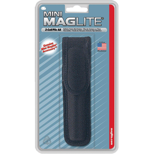 &eacute;tui de ceinture en nylon pour lampe de poche &agrave; 2 piles AA, Porte-lampe de poche, Nylon, 1 Poches Auto-Cam