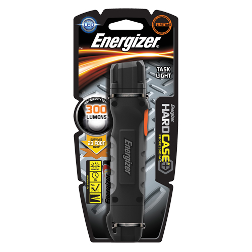 Hard Case&reg; Task Flashlight, LED, 300 Lumens, AA Batteries Auto-Cam