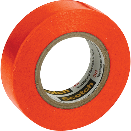 Scotch&reg; 35 Colour Coded Tape, 12.7 mm (1/2") x 20.1 m (66'), Orange, 7 mils Auto-Cam