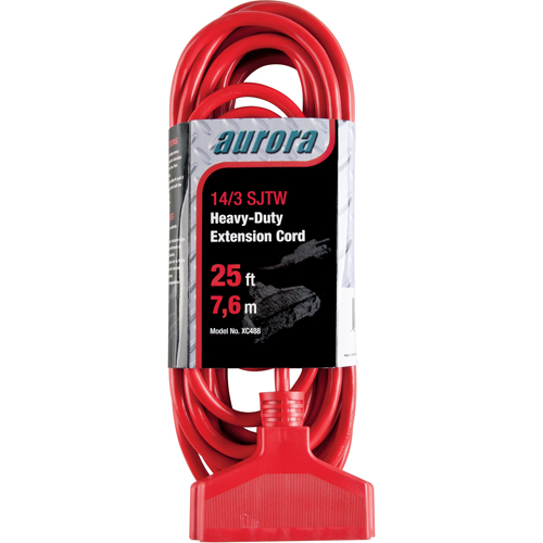 Cordon rallonge en vinyle, Ext&eacute;rieur, SJTW, AWG 14/3, 15 A, 3 prise(s), 25' Auto-Cam