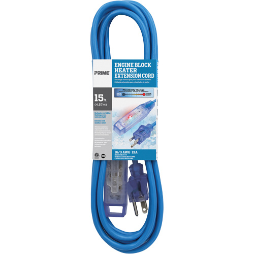 Chauffe-moteur Glacier Flex, Toutes saisons, SJTW, AWG 16/3, 13 A, 3 prise(s), 15' Auto-Cam