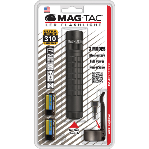 Mag-Tac Tactical Flashlights, LED, 310 Lumens, CR123 Batteries Auto-Cam