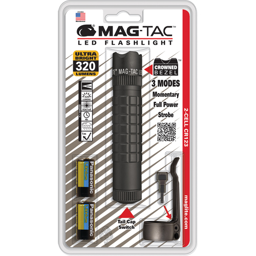 Mag-Tac Tactical Flashlights, LED, 320 Lumens, CR123 Batteries Auto-Cam