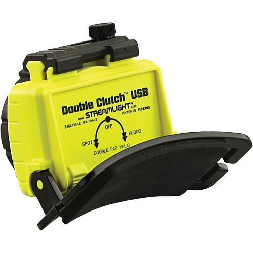Double Clutch USB Headlamp, LED, 125 Lumens, 3.5 Hrs. Run Time, Rechargeable Batteries Auto-Cam
