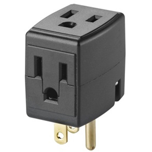 Grounded Triple Cube, 3 Outlet(s), None, 15 Amps, 1875 W, 125 V Auto-Cam
