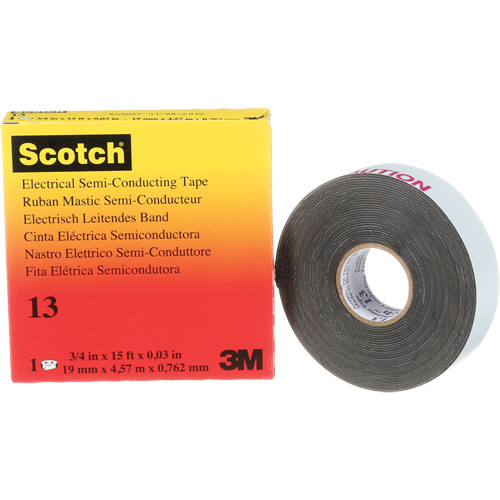 Scotch&reg; Electrical Semi-Conducting Tape, 19 mm (3/4") x 4.6 m (15'), Black, 30 mils Auto-Cam
