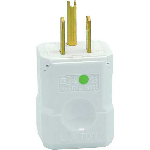 Hospital Grade Extension Plug, Nylon, 15 A, 125 V Auto-Cam
