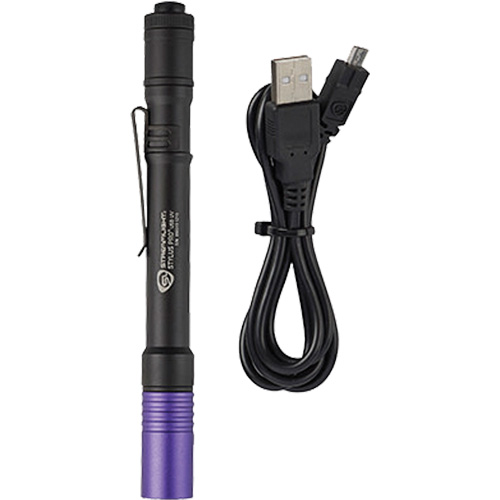 Lampe stylo UV avec port de recharge micro USB Stylus Pro, DEL, Corps en Aluminium, piles Rechargeable, Compris Auto-Cam