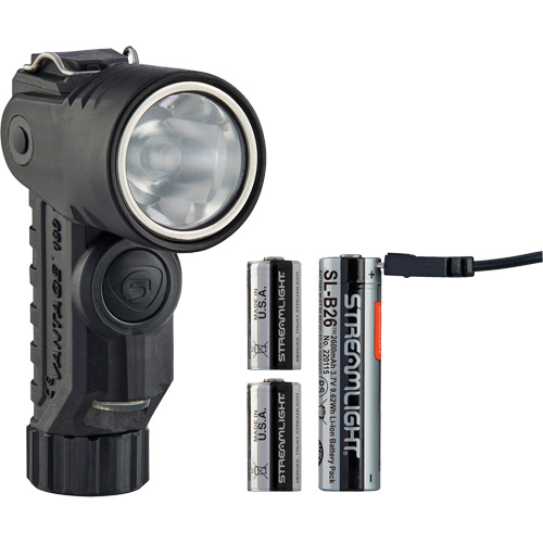 Lame de poche &agrave; alimentation multiple &agrave; angle droit pour casque Vantage 180 X, DEL, Piles Rechargeable/CR123A, Polym&egrave;re de nylon Auto-Cam