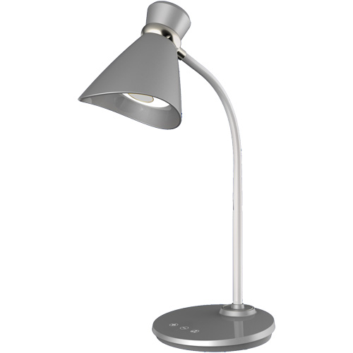 Lampe de bureau, 6 W, DEL, Col 16", Argent Auto-Cam