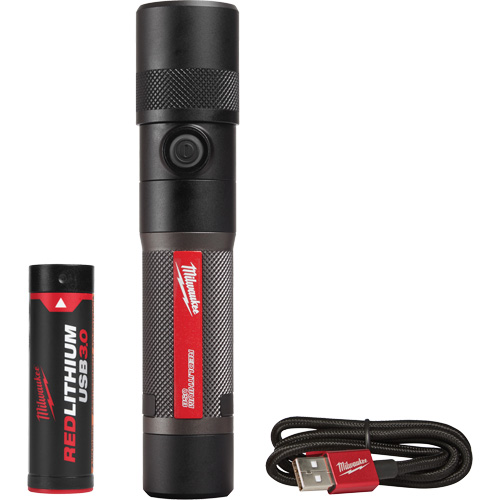 Lampe de poche 1100L &agrave; mise au point par torsion, DEL, 1100 lumens, Piles Rechargeable Auto-Cam