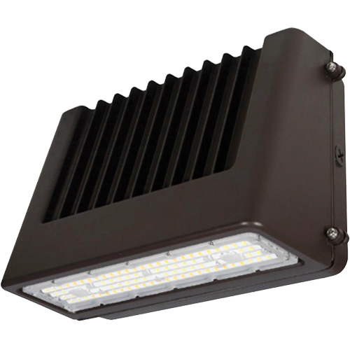 Wall Pack Light Fixture, LED, 120 V, 80 W, 6.5" H x 9.3" W x 14.4" D Auto-Cam