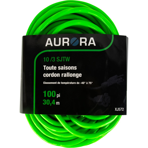 Industrial Extension Cord, All-Weather, SJTW, 10/3 AWG, 15 A, 100' Auto-Cam