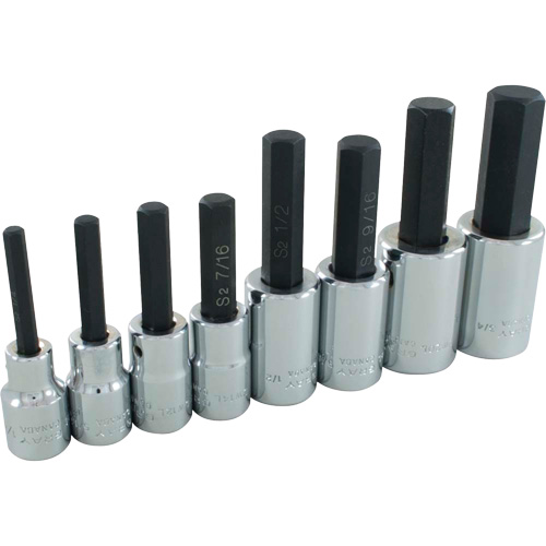 Hex Head SAE Socket Set, Hex, 1/2" Drive, 8 Pcs Auto-Cam