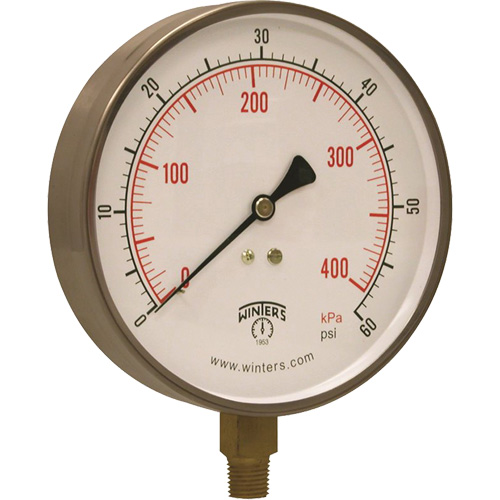 Contractor Pressure Gauge, 4-1/2" , 0 - 60 psi, Bottom Mount, Analogue Auto-Cam