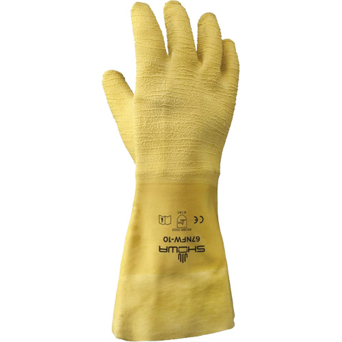 67NFW General Purpose Gloves, 10/Large, Rubber Latex Coating, Cotton Shell Auto-Cam
