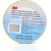 Ruban en vinyle pour travaux g&eacute;n&eacute;raux 764, 76 mm (3") la x 32,9 m (108') lo, 5 mils, Jaune Auto-Cam