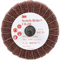 Scotch-Brite Combi-Wheel, 2-1/2" Dia., 120 Grit, Aluminum Oxide Auto-Cam