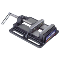 Drill Press Vise, 3" Jaw Width, 0" Throat Depth, Bench Mount Base Auto-Cam