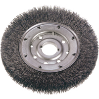Brosses rotatives &agrave; fils cr&ecirc;p&eacute;s - Face &eacute;troite, 6" dia., Fils 0,014", Arbre 1-1/4" Auto-Cam