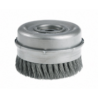 Knot Wire Cup Brushes with Bridle - Heavy-Duty, 4" Dia. x 5/8"-11 Arbor Auto-Cam