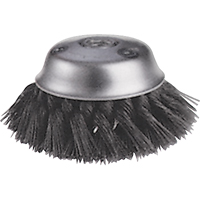 Knot Wire Cup Brushes - Stagger Row, 5-3/4" Dia. x 5/8"-11 Arbor Auto-Cam