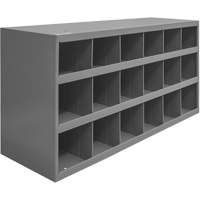 Steel Storage Bin Cabinet, 33-3/4" W x 12" D x 19-1/4" H, Grey Auto-Cam