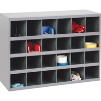 Steel Storage Bin Cabinet, 33-3/4" W x 12" D x 23-7/8" H, Grey Auto-Cam